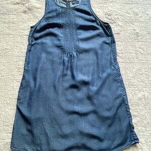 Gap Sleeveless on-seam side pockets zip back Navy Blue dress size L